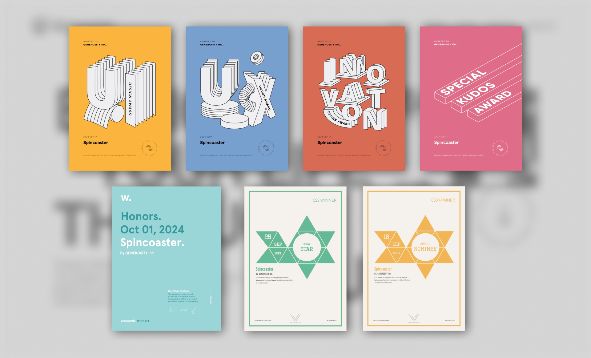 「GENEROSITYが世界的なWEBアワード『CSS Design Award』『Awwwards』『CSS Winner Award』において複数の部門賞を受賞」のアイキャッチ画像